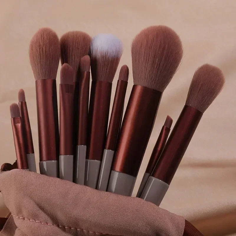 Professional 13-Piece Luxury Makeup Brush Set with Travel Pouch