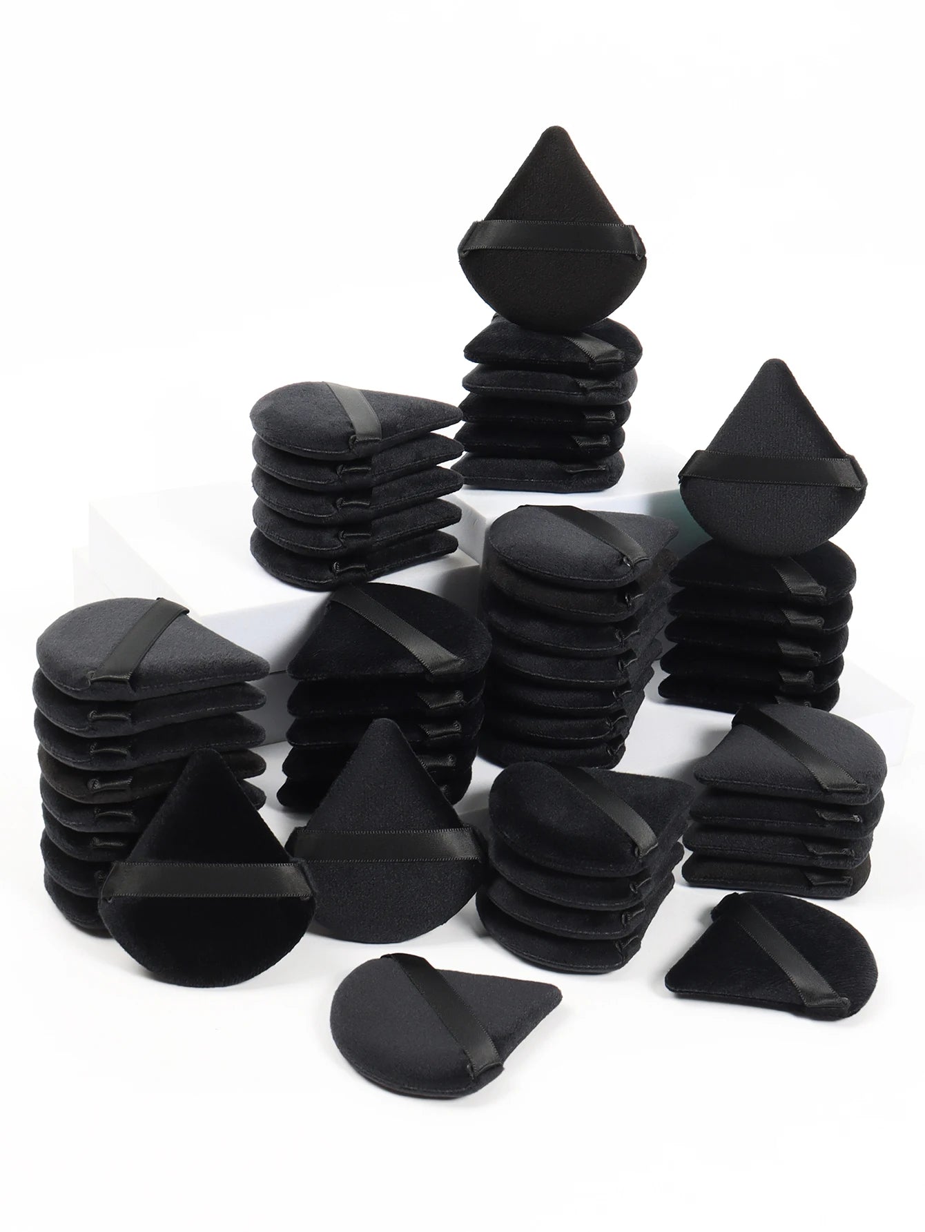 Velvet Triangle Makeup Powder Puff & Under-Eye Baking Sponge Set
