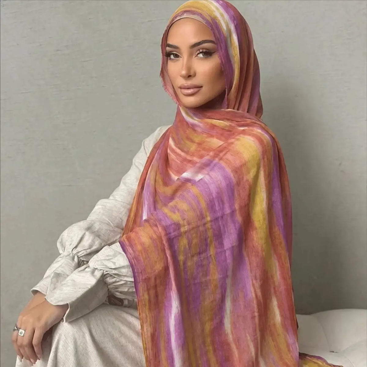 Ombre Tie-Dye Modal Rayon Muslim Hijab Scarf